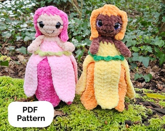 Tallulah Tulip Flower Fairy PDF Crochet Pattern, Reversible, Amigurumi Fairy, Crochet Doll