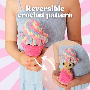 Mini Eiscreme Cutie No Sew Häkelanleitung, Sommer Häkelprojekt, süßes Amigurumi, Kawaii häkeln, Einfaches Häkeln