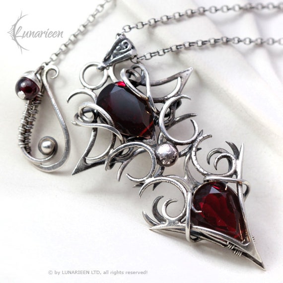 Sterling Silver, Fantasy Gothic Style Necklace Pendant