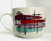Hand painted 17oz cappuccino/soup mug.
