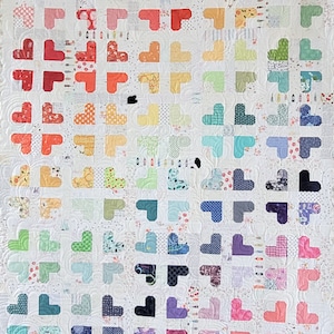 Happy Scrappy Hearts Quilt Pattern - Scrap busting quilt