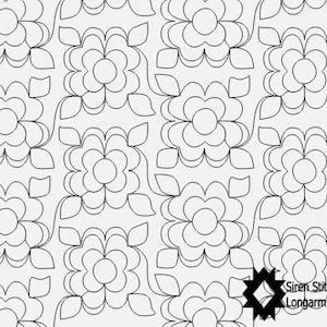 Heather&#39;s Flowers Digital Quilting Pantograph - Floral Longarm Quilting Design Edge to Edge - Gammill, Bernina, HandiQuilter, Statler