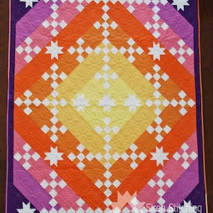 Evenfall Quilt Pattern - PDF Download - Irish Chain on Point quilt pattern, modern quilt