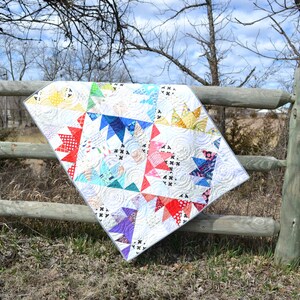 Windblown Quilt Pattern - PDF Download - Modern Kansas Troubles Quilt - Scrappy Quilt