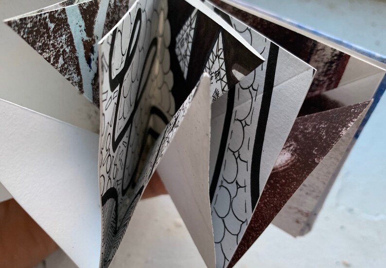 Origami style concertina art journal Etsy