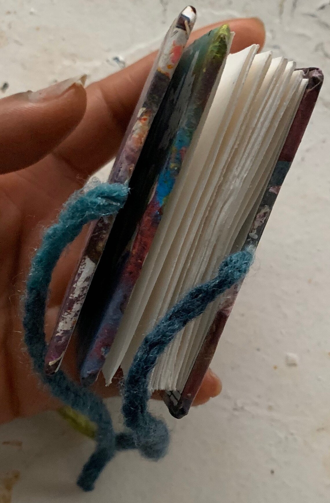 Concertina journal pop out pages case binding wool ribbon Etsy