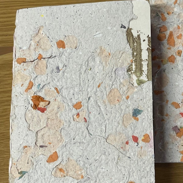 Paste paper sketchbook, artist book, rounded corners