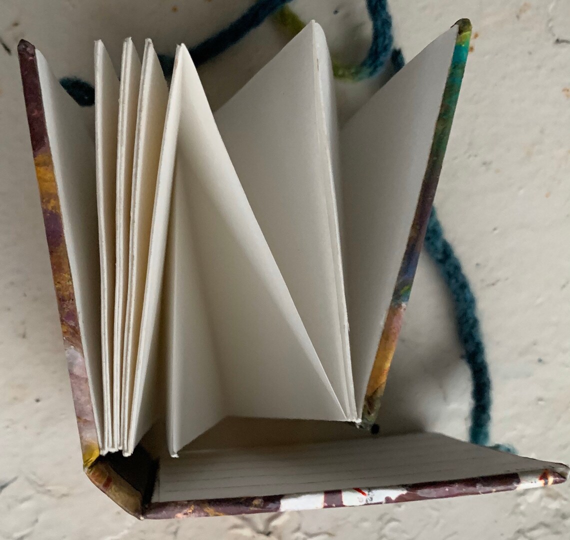 Concertina journal pop out pages case binding wool ribbon Etsy