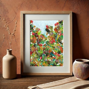 Feigenkaktus Original Gemälde | Abstrakte Wüsten Kunst | Texas Hill Country | Acryl auf 8x10 Leinwand Papier | KOSTENLOSER VERSAND