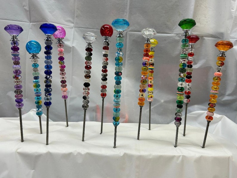 Beaded Garden Plant Stakes Free Gift with every purchase ! Father's Day, Birthday, Thank You, Get Well, Plant Lover! image 1