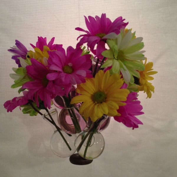 10 Bulb Glass Hanging-Table Top Flower Vases.  Mother's Day, Birthday or Anyday !. Free gift with order.