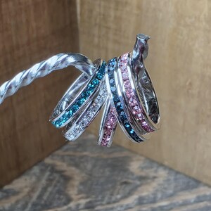 Birthstone Crystal Eternity Bands: 3mm Channel Set Stacking Rings image 4