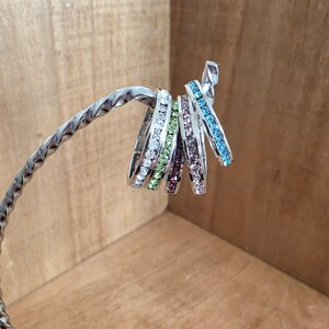 Birthstone Crystal Eternity Bands: 3mm Channel Set Stacking Rings image 7