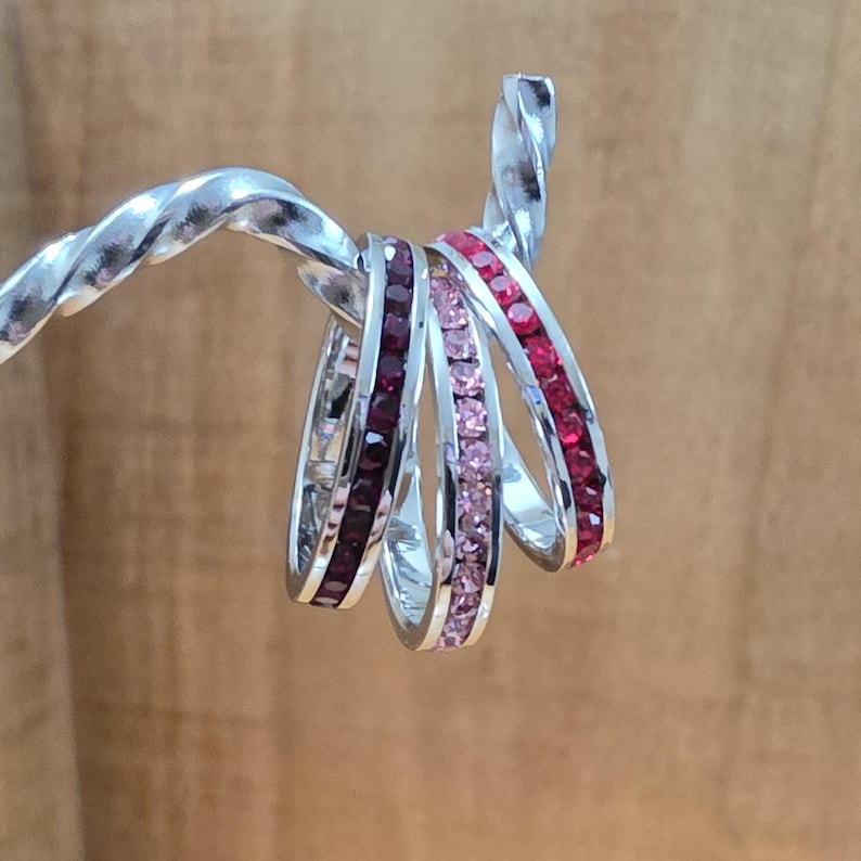 Birthstone Crystal Eternity Bands: 3mm Channel Set Stacking Rings image 15