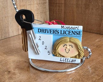 Personalized Drivers License Christmas Ornament: New Driver, Teen Girl License