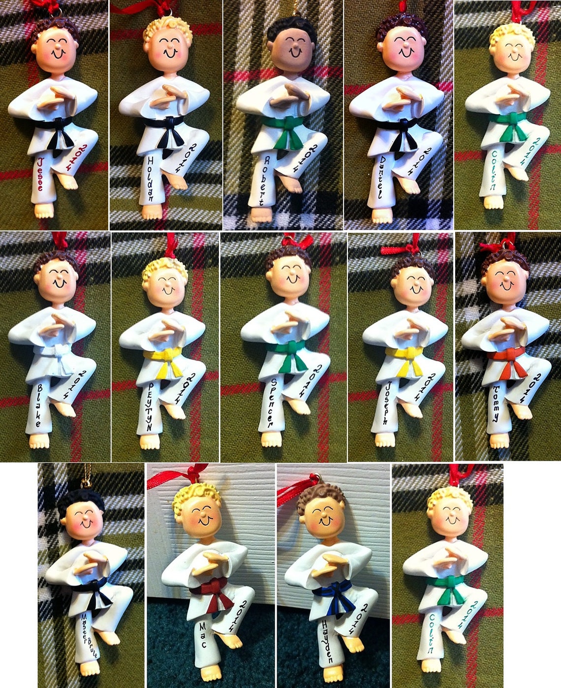 Personalized Male Karate Christmas Ornament Taekwondo Etsy