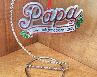 Personalized Papa Christmas Ornament, Gift for Grandfather, Family Ornament