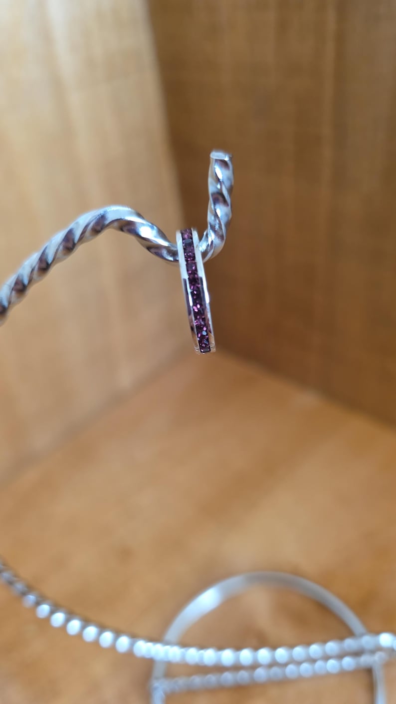 Birthstone Crystal Eternity Bands: 3mm Channel Set Stacking Rings image 14