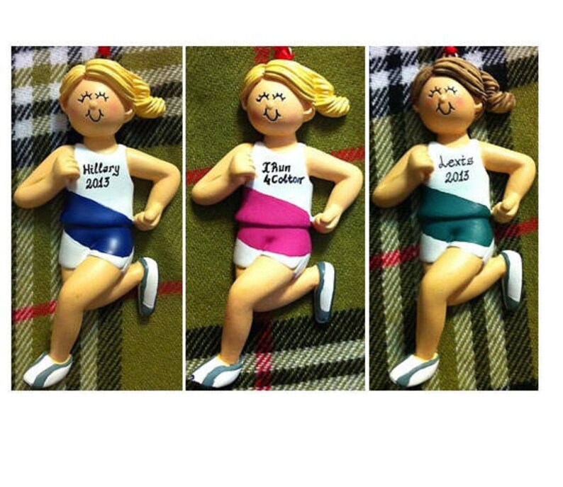 Personalized Christmas Ornament Female Cross Country Runner Etsy