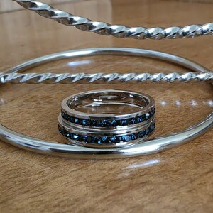Birthstone Crystal Eternity Bands: 3mm Channel Set Stacking Rings image 16