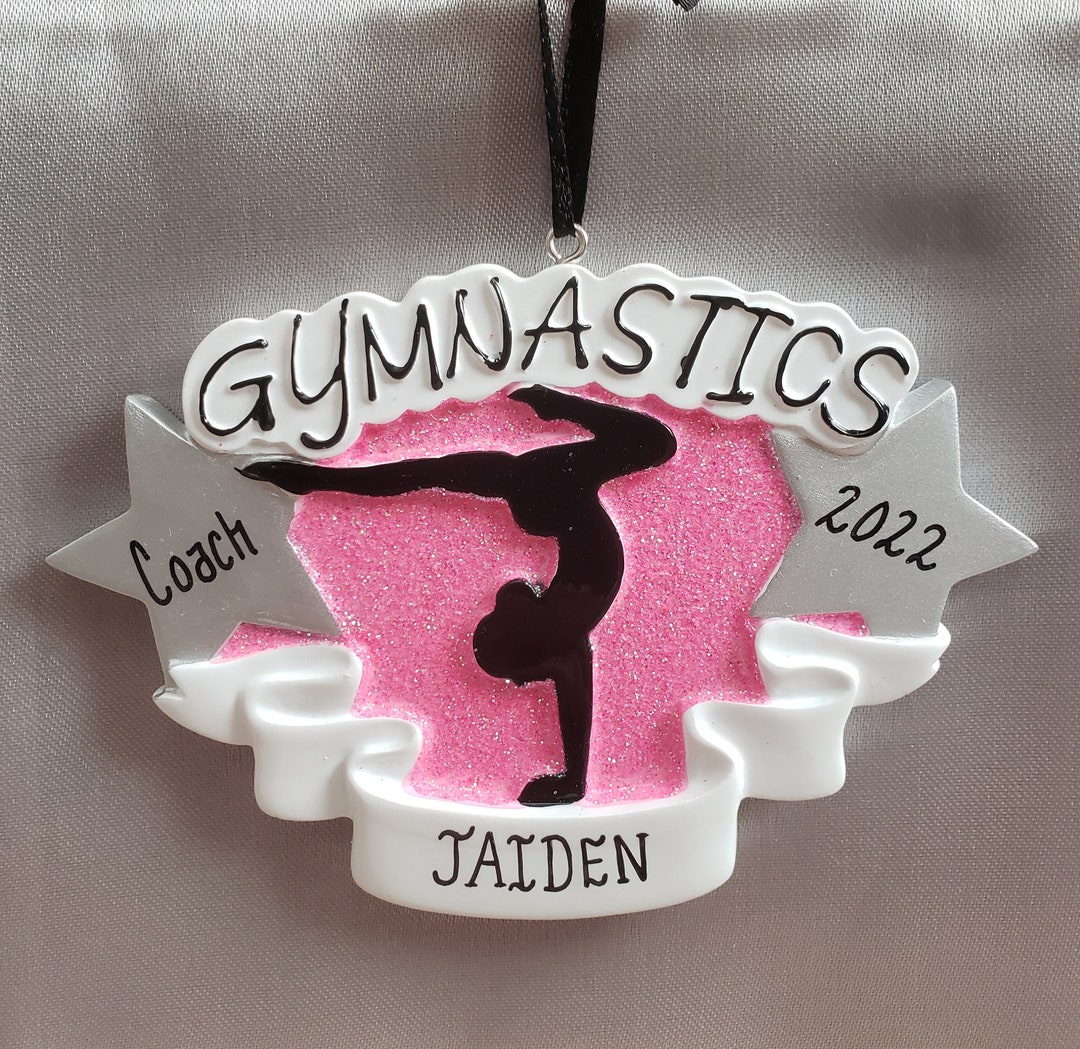 Personalized Gymnastics Ornament, Gymnast Christmas Keepsake, Coach