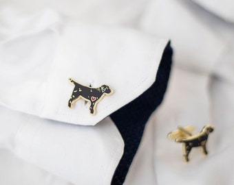 Labrador Hund Emaille Manschettenknöpfe - Hochzeitsgeschenk für den Bräutigam - Wahl der Rasse Farbe