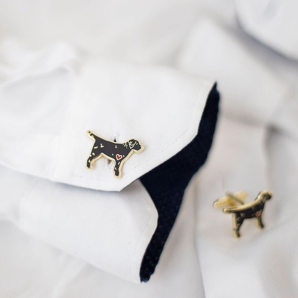 Labrador Dog Enamel Cufflinks - Wedding Gift For the Groom - Choice of Breed Colour