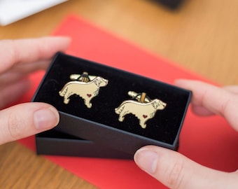 Golden Retriever Dog Enamel Cufflinks