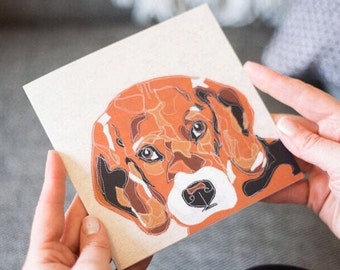 Beagle Card - Blank Greetings Card