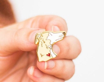Greyhound/Whippet Dog Enamel Lapel Pin Badge - Fawn and Cream