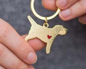 Cockapoo Dog Keyring - Cream Coloured Dog