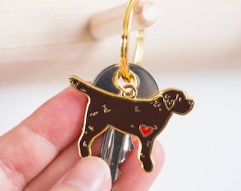 Labrador Dog Keyring - Chocolate Brown Coloured Dog