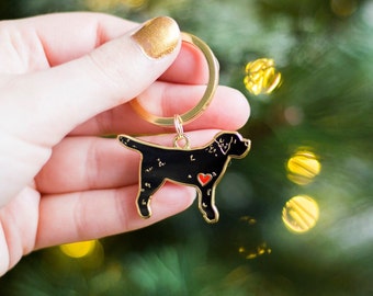 Labrador Dog Keyring - Black Coloured Dog