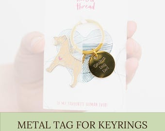 Gold Plated Metal Tag - Keyring Accessory - Dog Lover Gift