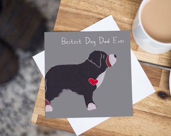 Bernese Mountain Dog Bestest Dog Dad Card