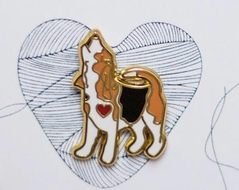 Pin esmaltado de perro beagle - Selección de tarjetas de regalo - Diseño de beagle aullando