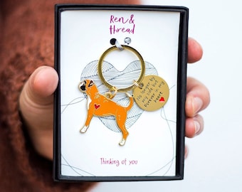 Boxer Dog Pet Loss Memorial Key Ring