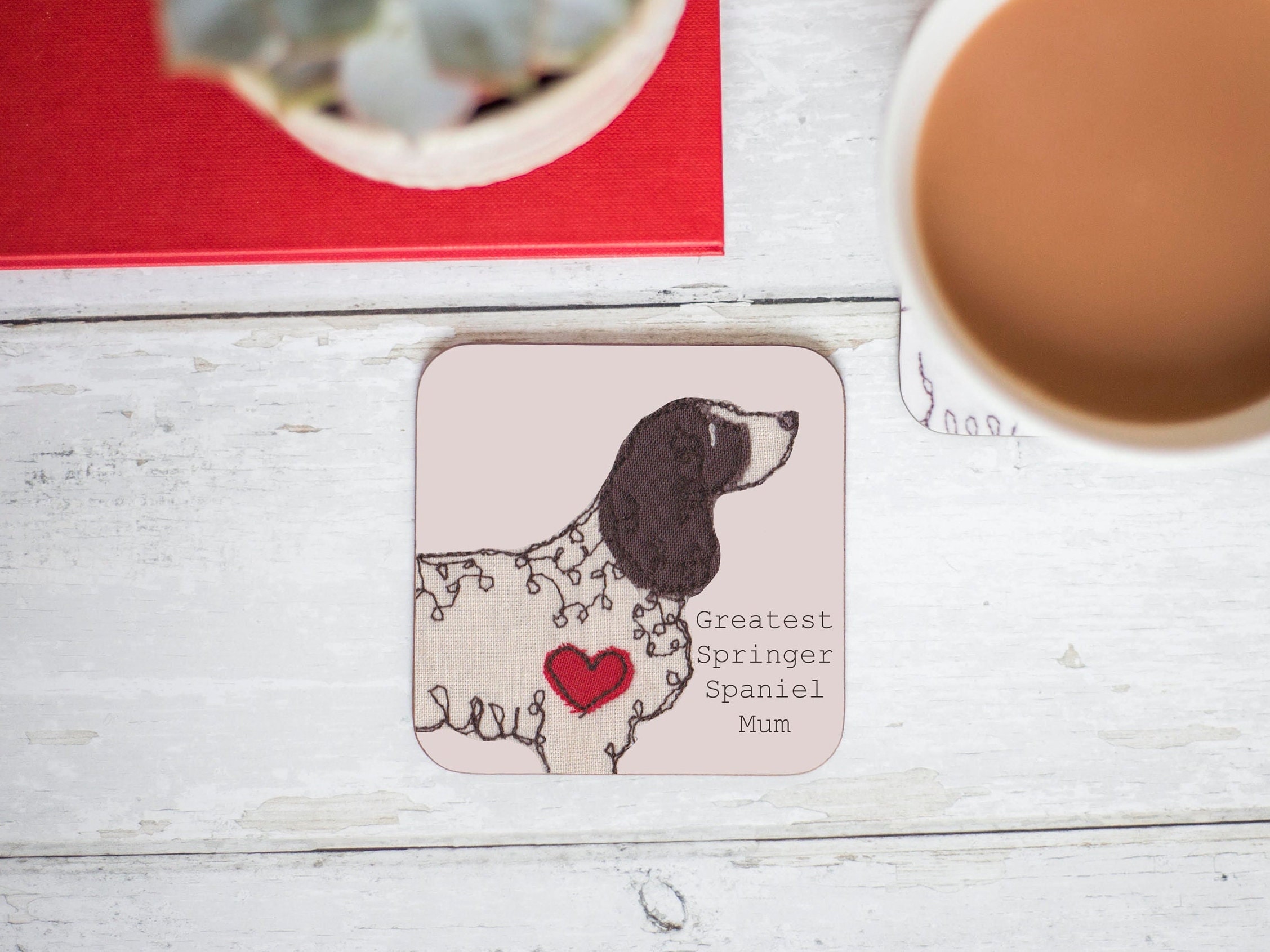 Springer Spaniel Dog 'Love You Mum' Mug+Coaster Christmas/Birthday AD-SS1LYMMC 