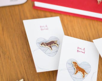 Working Cocker Spaniel Dog Enamel Pin Badge - Brown