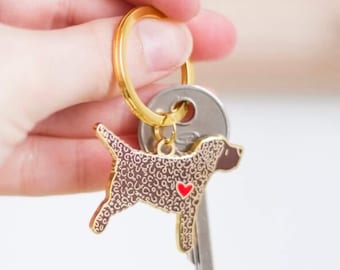 Cockapoo Dog Keyring - Brown Coloured Dog