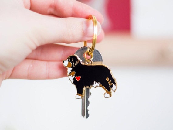 Bernese Mountain Dog Keyring - Birthday gift from the dog - Gift For Dog Mum or Dad - Dog Remembrance Keyring
