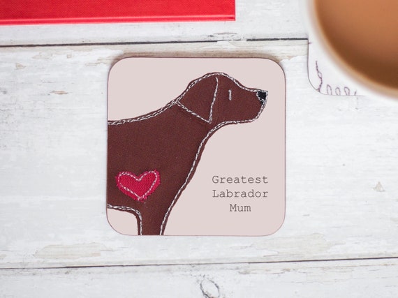 Chocolate Labrador 'Love You Mum' Mug+Coaster Christmas/Birthday Gi AD-L32lymMC 