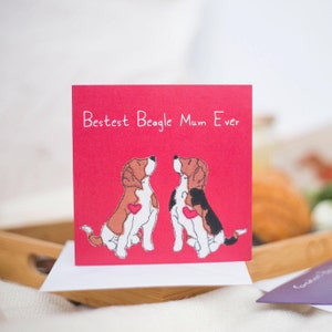 Beagle Mum Card - Red