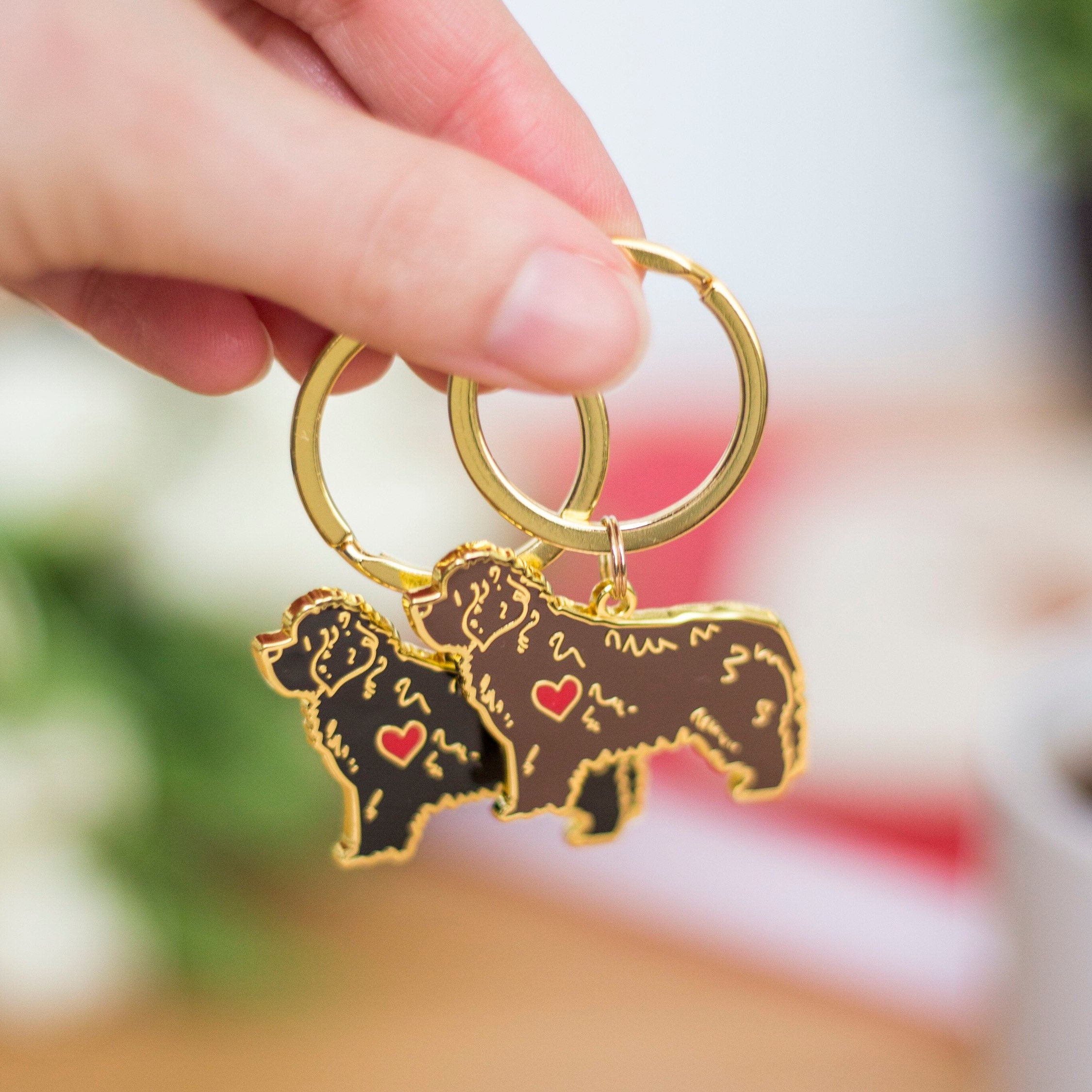 Newfoundland Dog Keyring - Black Or Brown