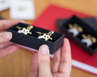 Springer Spaniel Dog Enamel Cufflinks - Wedding Gift for Groom- Choice of 2 Breed Colours