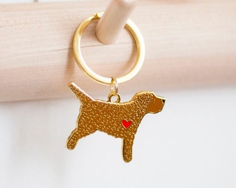 Cockapoo Dog Keyring - Ginger Coloured Dog