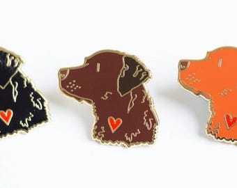 Labrador Retriever Dog Enamel Pin Badge - Chocolate Lab