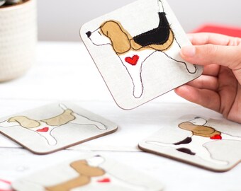 Beagle Dog Coaster - Choice of Breed Colours Available