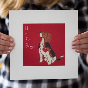 Beagle Dog Art Print B is Sitting Beagle Dog image 5