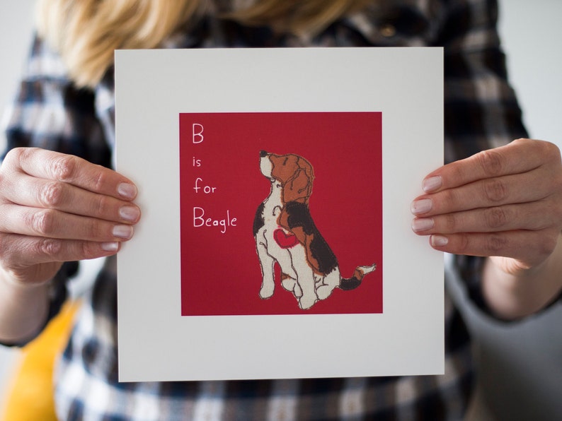 Beagle Dog Art Print B is Sitting Beagle Dog image 5